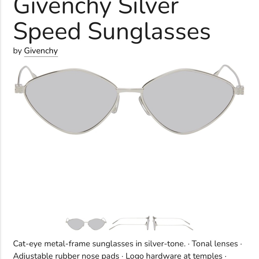 Givenchy Silver Cat-Eye Sunglasses - image 1